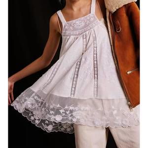Free People White Floral Embroidered Tunic